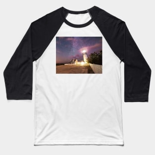 Cape Cod Truro Massachusetts Highland Light Starry Sky Baseball T-Shirt